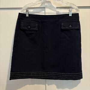 Brooks Brothers Skirt Womens 12 Classic Cotton‎ Blend Stitch Detail Pockets
